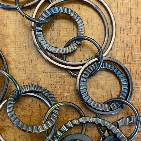 Modernist Circle Hoop Black and Bronze Necklace Layer Necklace - Picture 8 of 8